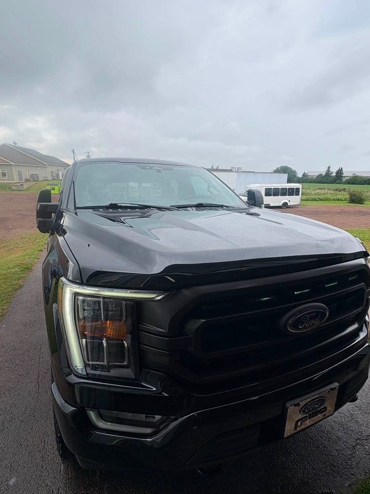 black F-150 front, detailed by MG Detailing