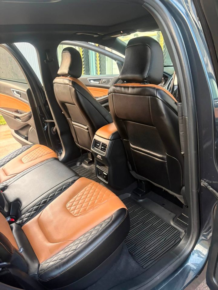interior ford edge st orange leather rear, detailed by MG Detailing